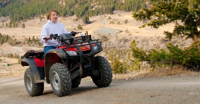 Woman on ATV