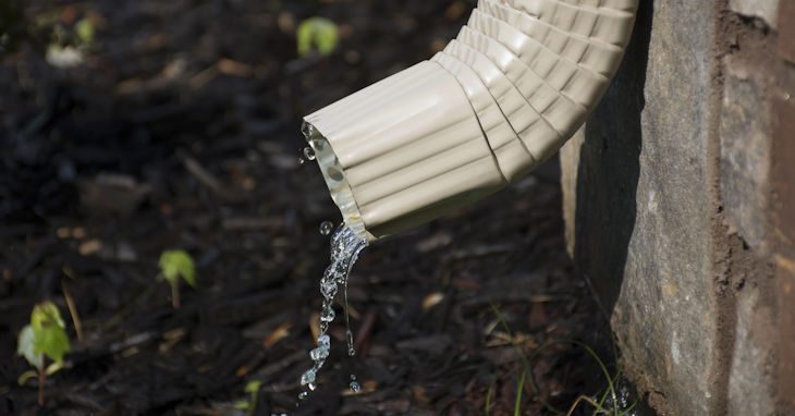 Downspout spilling out water